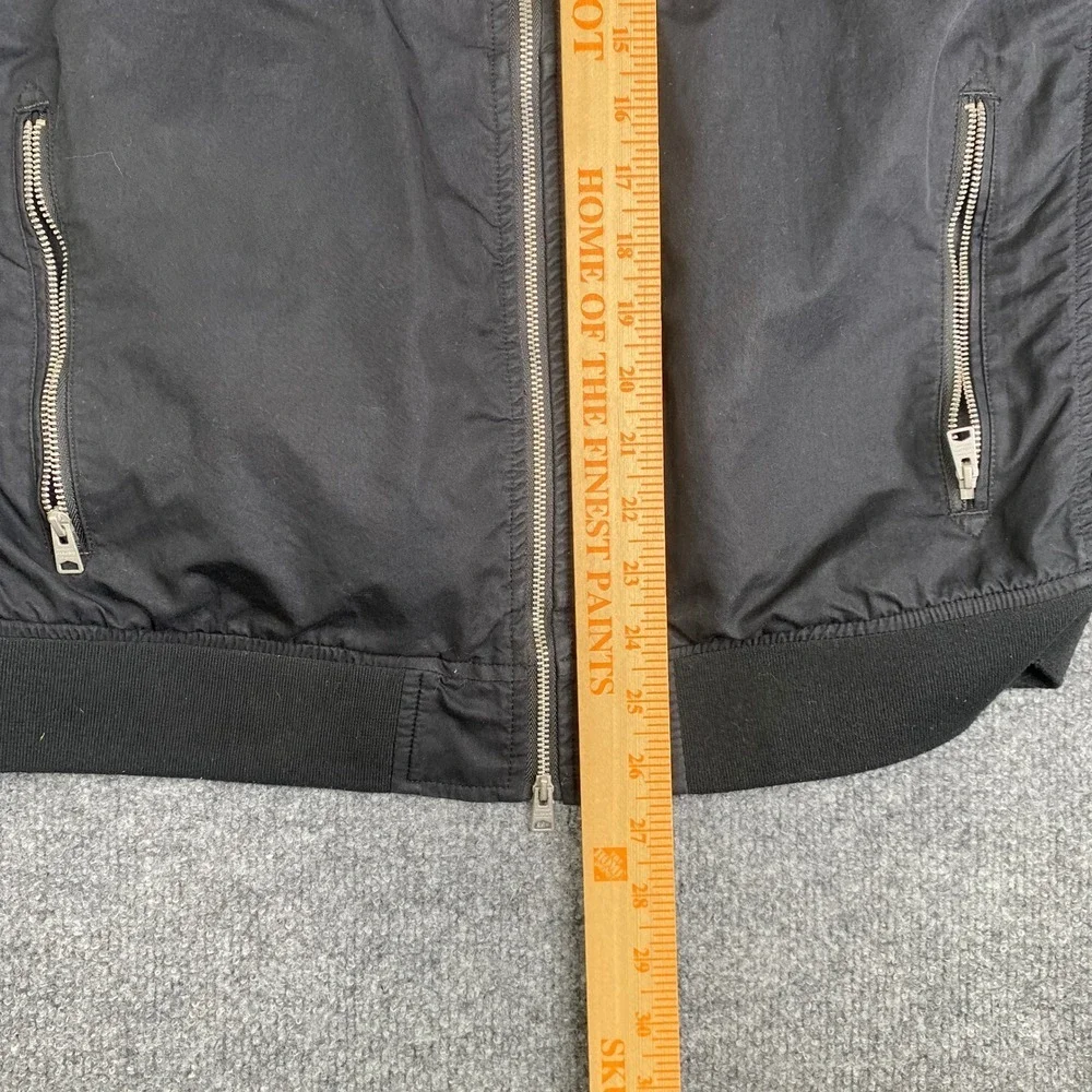 AllSaints Bassett Bomber Jacket Mens Medium Black Full Zip MJ006R Lightweight - Picture 9 of 10